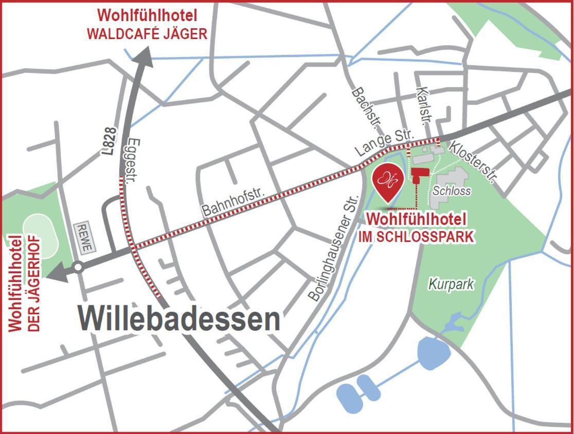 Wohlfühlhotel IM SCHLOSSPARK - Self CheckIn Willebadessen Exterior foto